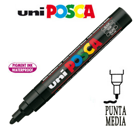 Marcatore UNI POSCA PC5M punta media 1,8 - 2,5 mm nero UNI MITSUBISHI
