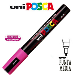 Marcatore UNI POSCA PC5M punta media 1,8 - 2,5 mm rosa UNI MITSUBISHI
