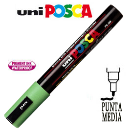 Marcatore UNI POSCA PC5M punta media 1,8 - 2,5 mm verde chiaro UNI MITSUBISHI