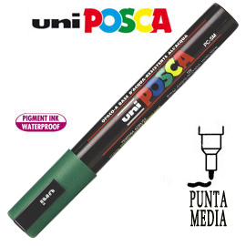 Marcatore UNI POSCA PC5M punta media 1,8 - 2,5 mm verde UNI MITSUBISHI