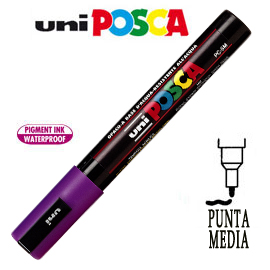 Marcatore UNI POSCA PC5M punta media 1,8 - 2,5 mm viola UNI MITSUBISHI