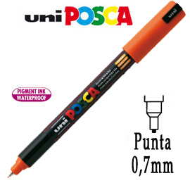 Marcatore UNI POSCA Pen PC1M punta extra fine 0,7 mm arancio UNI MITSUBISHI