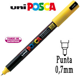 Marcatore UNI POSCA Pen PC1M punta extra fine 0,7 mm giallo UNI MITSUBISHI