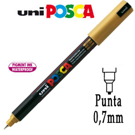 Marcatore UNI POSCA Pen PC1M punta extra fine 0,7 mm oro UNI MITSUBISHI