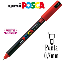 Marcatore UNI POSCA Pen PC1M punta extra fine 0,7 mm rosso UNI MITSUBISHI