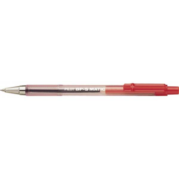 Penna a sfera a scatto BPS Matic rosso tratto fine Pilot