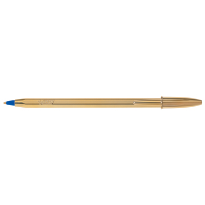 PENNA A SFERA BIC CRISTAL SHINE BLU FUSTO ORO