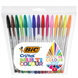 PENNA BIC CRISTAL MULTICOLOR 1,6 ASSORTITO CF 15 pz