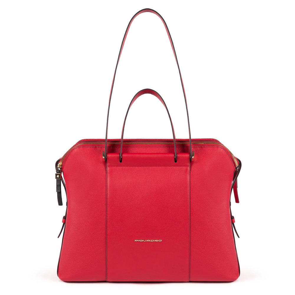 Piquadro Borsa tre comparti in pelle Circle Rossa