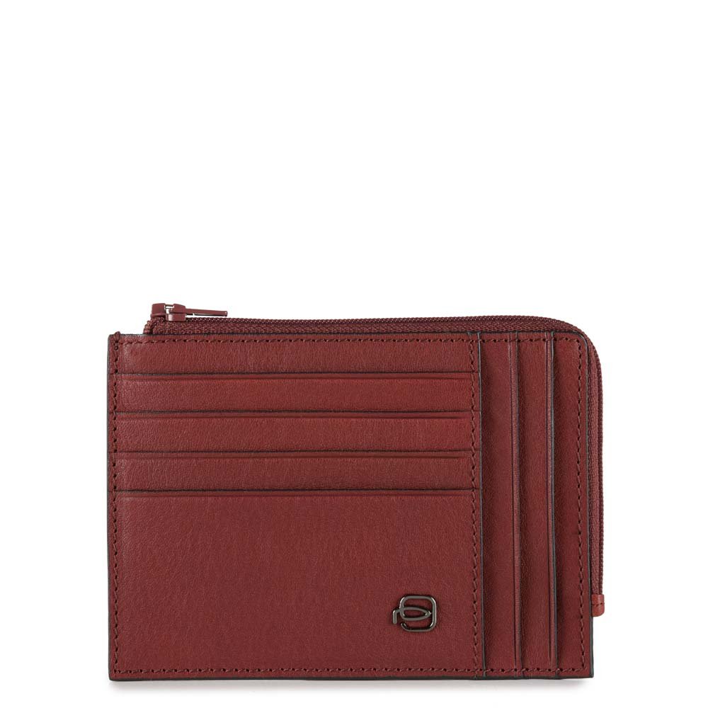 Piquadro Bustina Black Square portamonete e carte di credito con protezione RFID Rosso mattone