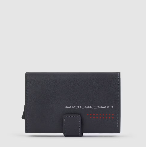 Piquadro Metal credit card holder case Urban Grigio Nero