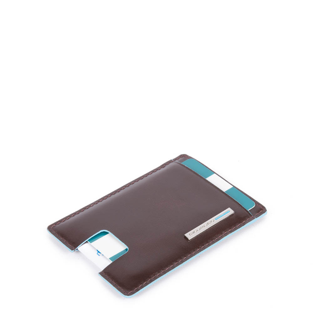 Piquadro Porta carte di credito con estrazione facilitata Blue Square Mogano