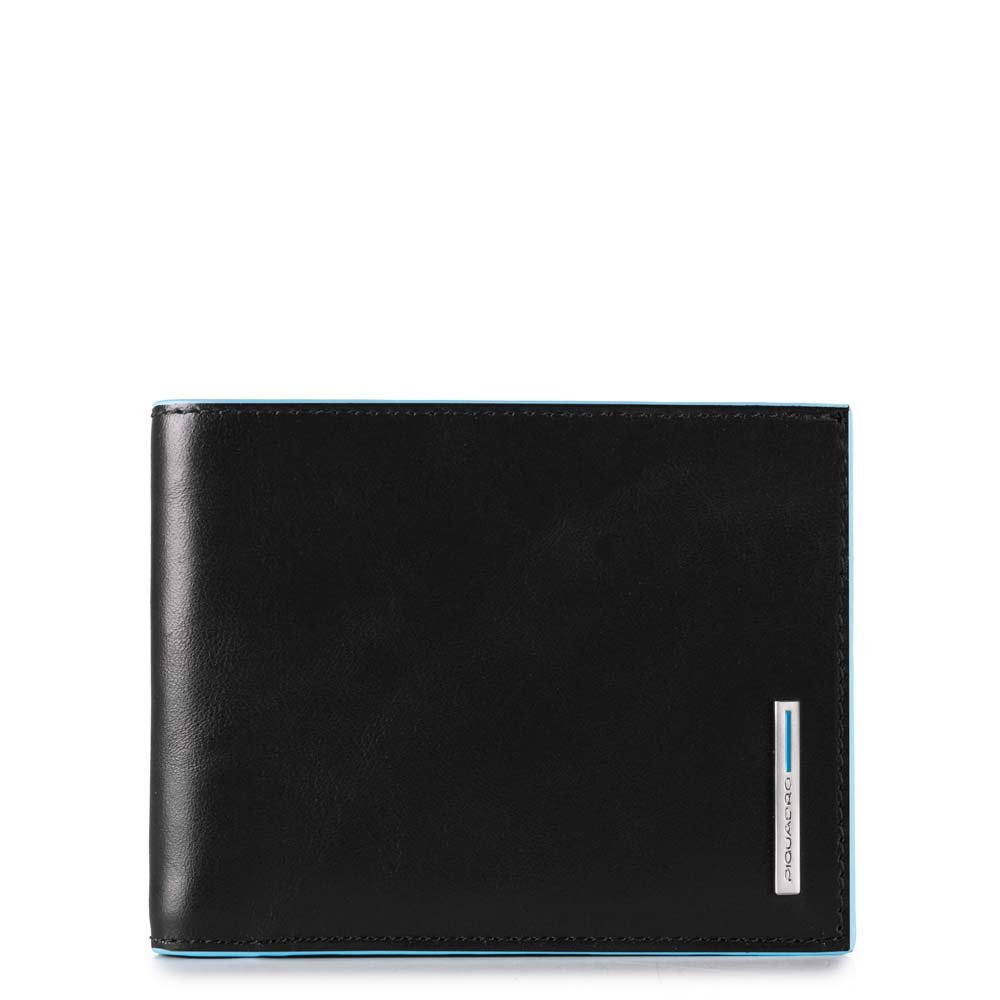 Piquadro Portafoglio Blue Square in pelle con tasche per carte di credito Nero