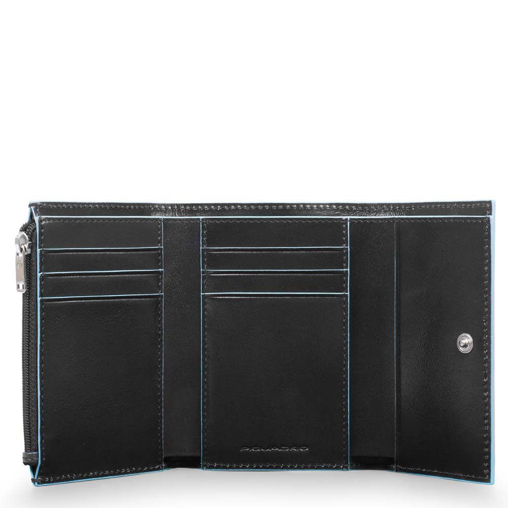 Piquadro Portafoglio Donna Blue Square in pelle Nero