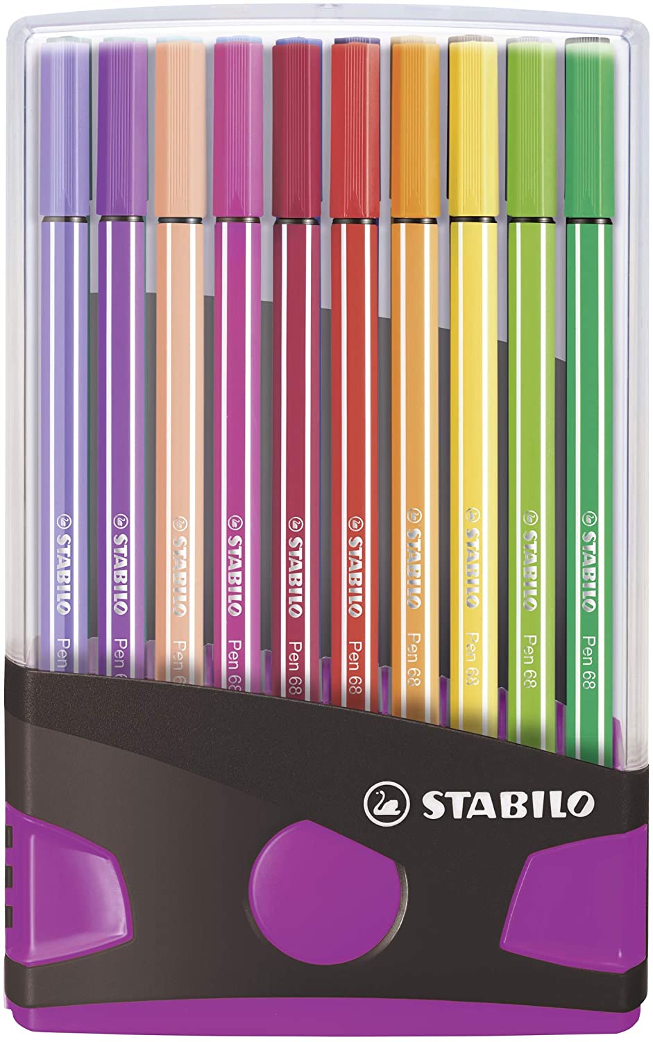 STABILO Pen 68 Colorparade Pennarello Premium -  - Astuccio da 20 antracite-rosa