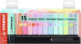 Evidenziatore - STABILO BOSS ORIGINAL Pastel Desk-Set - 15 Evidenziatori Pastel