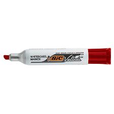 MARKER BIC VELLEDA 1781 FUSTO METALLO PUNTA SCALPELLO ROSSO