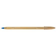 PENNA A SFERA BIC CRISTAL SHINE BLU FUSTO ORO