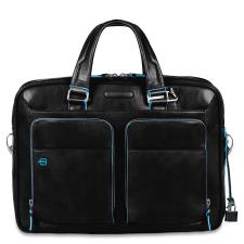 Piquadro Borsa sottile porta computer e porta iPad® Blue Square Nera