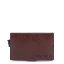 PIQUADRO Compact wallet doppio per carte di credito Black Square Testa di Moro