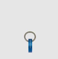 Piquadro Keychain with round carabiner hook Blu