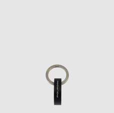 Piquadro Keychain with round carabiner hook Nero