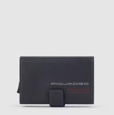 Piquadro Metal credit card holder case Urban Grigio Nero