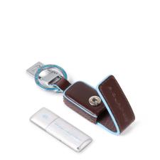 Piquadro Portachiavi Blue Square con custodia in pelle e chiavetta USB 16 GB ...