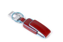 Piquadro Portachiavi in pelle con chiavetta USB da 64 GB Blue Square Rosso