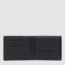 Piquadro Portafoglio uomo Men’s wallet with coin pocket Nero