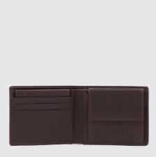 Piquadro Portafoglio uomo Men’s wallet with coin pocket Testa Di Moro