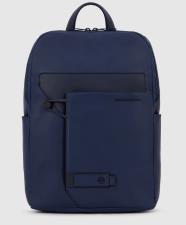 Piquadro Zaino espandibile per computer 13,3 e ipad Blu