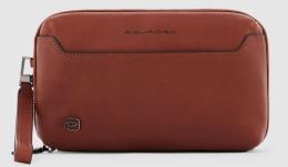 Pochette a due scomparti Black Square Cuoio Tabacco