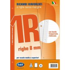 Ricambi bianchi per quaderni A5 1rigo con banda rinforzafori 40 fogli