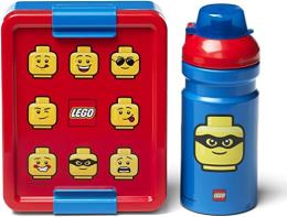 Set per il pranzo al sacco LEGO ragazzo. Portavivande e bottiglia Rosso e Blu