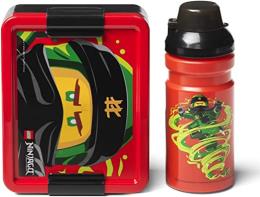 Set per il pranzo al sacco LEGO ragazzo. Portavivande e bottiglia Rosso e Nero